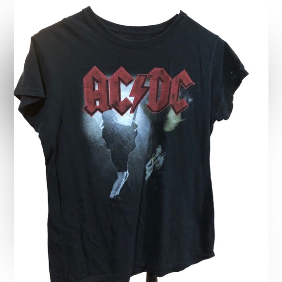 ACDC concert Tee 2016 reprint Back in Black Tour 1980 ladies Large - Picture 1 of 7